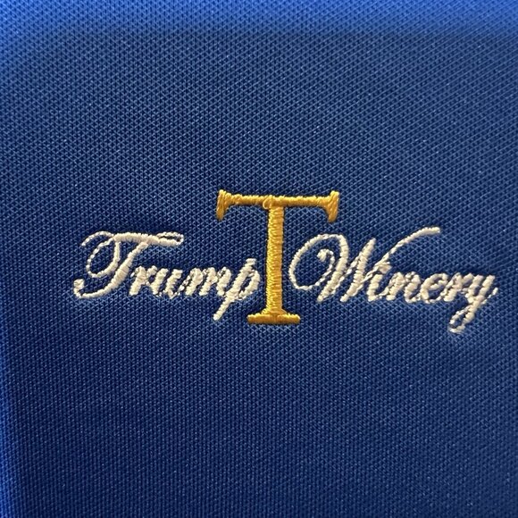 Greg Norman Polo Shirt Mens M Blue Trump Winery Logo Golf Performance NWT VA USA - Picture 3 of 9